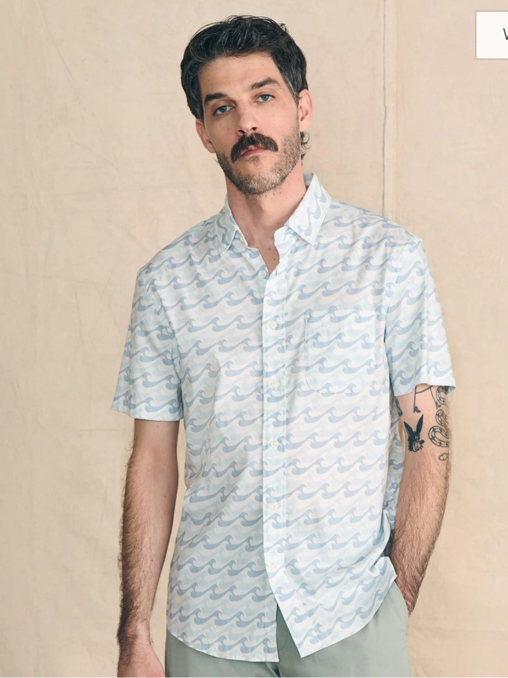 FAHERTY Movement Shirt Ivory Endless Peaks Size Large